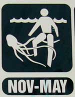 box jelly fish warning sign