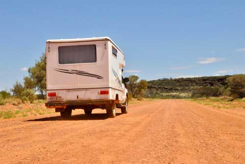 campervan in australian outback