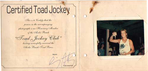 cane toad race certificate