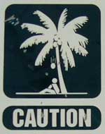 coconut warning sign