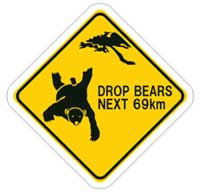 drop bear warning sign